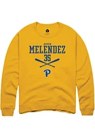 Jayden Melendez  Rally Pitt Panthers Mens Gold NIL Sport Icon Long Sleeve Crew Sweatshirt