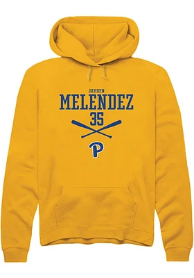 Jayden Melendez  Rally Pitt Panthers Mens Gold NIL Sport Icon Long Sleeve Hoodie