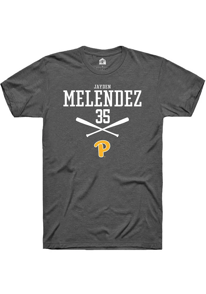 Jayden Melendez Pitt Panthers Dark Grey Rally NIL Sport Icon Short Sleeve T Shirt