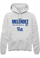 Jayden Melendez  Rally Pitt Panthers Mens White NIL Stacked Box Long Sleeve Hoodie