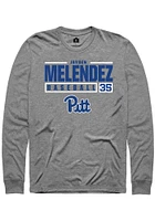 Jayden Melendez  Pitt Panthers Graphite Rally NIL Stacked Box Long Sleeve T Shirt
