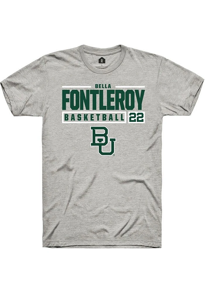 Bella Fontleroy Baylor Bears Ash Rally NIL Stacked Box Short Sleeve T Shirt