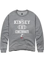 Zane Kinsey  Rally Cincinnati Bearcats Mens Graphite NIL Sport Icon Long Sleeve Crew Sweatshirt