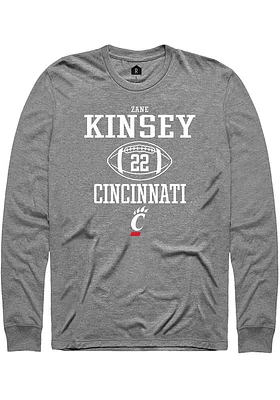 Zane Kinsey  Cincinnati Bearcats Graphite Rally NIL Sport Icon Long Sleeve T Shirt