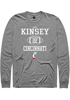 Zane Kinsey  Cincinnati Bearcats Graphite Rally NIL Sport Icon Long Sleeve T Shirt