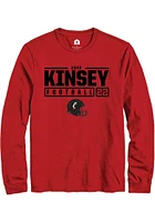 Zane Kinsey Cincinnati Bearcats Rally NIL Stacked Box Long Sleeve T Shirt