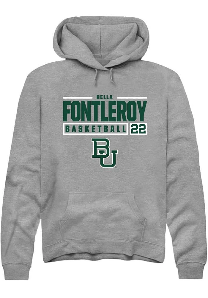 Bella Fontleroy Rally Baylor Bears Mens Graphite NIL Stacked Box Long Sleeve Hoodie