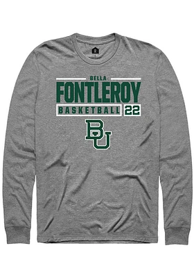 Bella Fontleroy  Baylor Bears Graphite Rally NIL Stacked Box Long Sleeve T Shirt