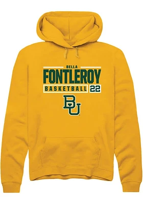 Bella Fontleroy  Rally Baylor Bears Mens Gold NIL Stacked Box Long Sleeve Hoodie