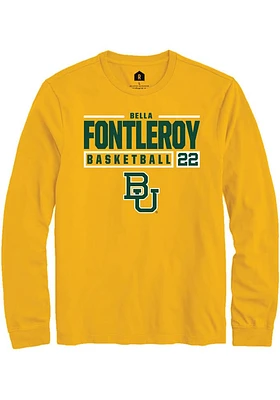 Bella Fontleroy  Baylor Bears Gold Rally NIL Stacked Box Long Sleeve T Shirt