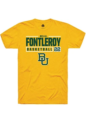 Bella Fontleroy  Baylor Bears Gold Rally NIL Stacked Box Short Sleeve T Shirt