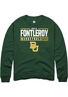 Bella Fontleroy  Rally Baylor Bears Mens Green NIL Stacked Box Long Sleeve Crew Sweatshirt