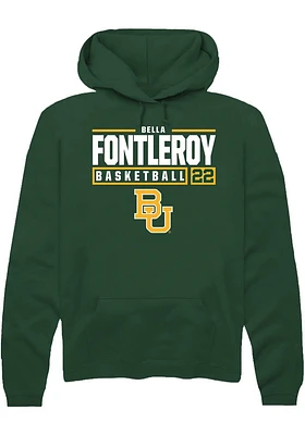 Bella Fontleroy  Rally Baylor Bears Mens Green NIL Stacked Box Long Sleeve Hoodie