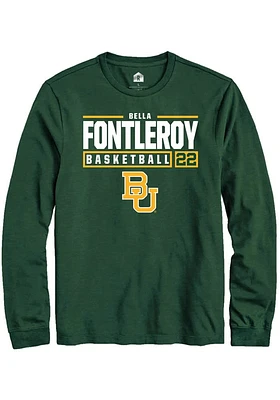 Bella Fontleroy  Baylor Bears Green Rally NIL Stacked Box Long Sleeve T Shirt