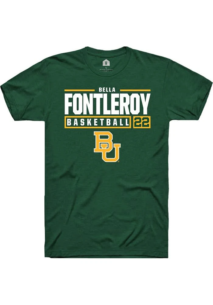 Bella Fontleroy Baylor Bears Green Rally NIL Stacked Box Short Sleeve T Shirt