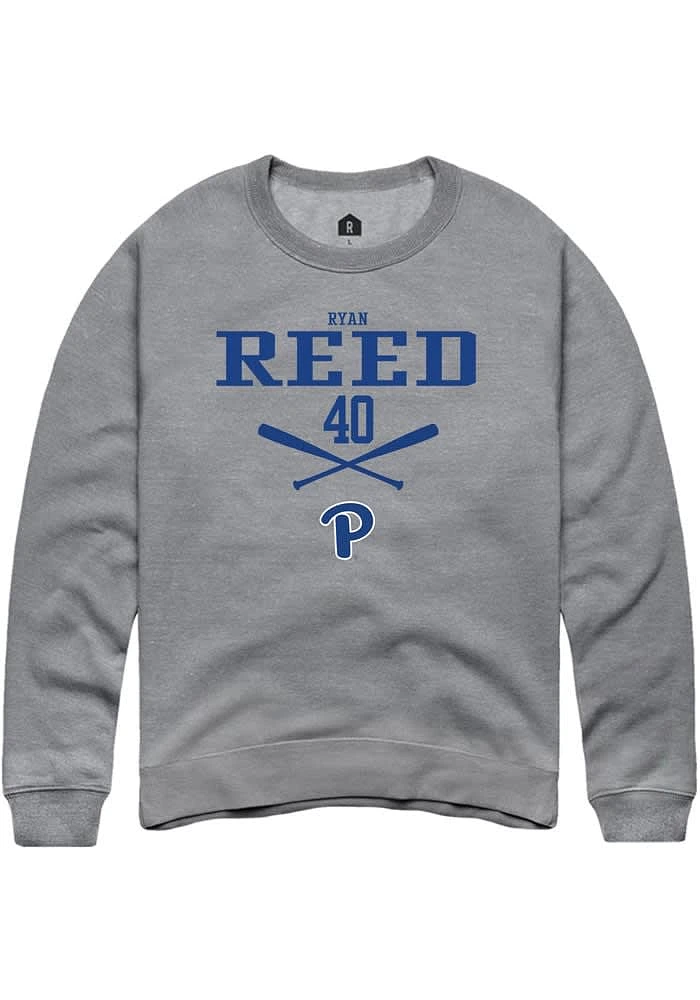 Ryan Reed Rally Pitt Panthers Mens Graphite NIL Sport Icon Long Sleeve Crew Sweatshirt