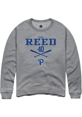 Ryan Reed  Rally Pitt Panthers Mens Graphite NIL Sport Icon Long Sleeve Crew Sweatshirt