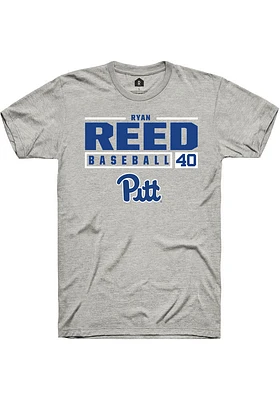 Ryan Reed  Pitt Panthers Ash Rally NIL Stacked Box Short Sleeve T Shirt