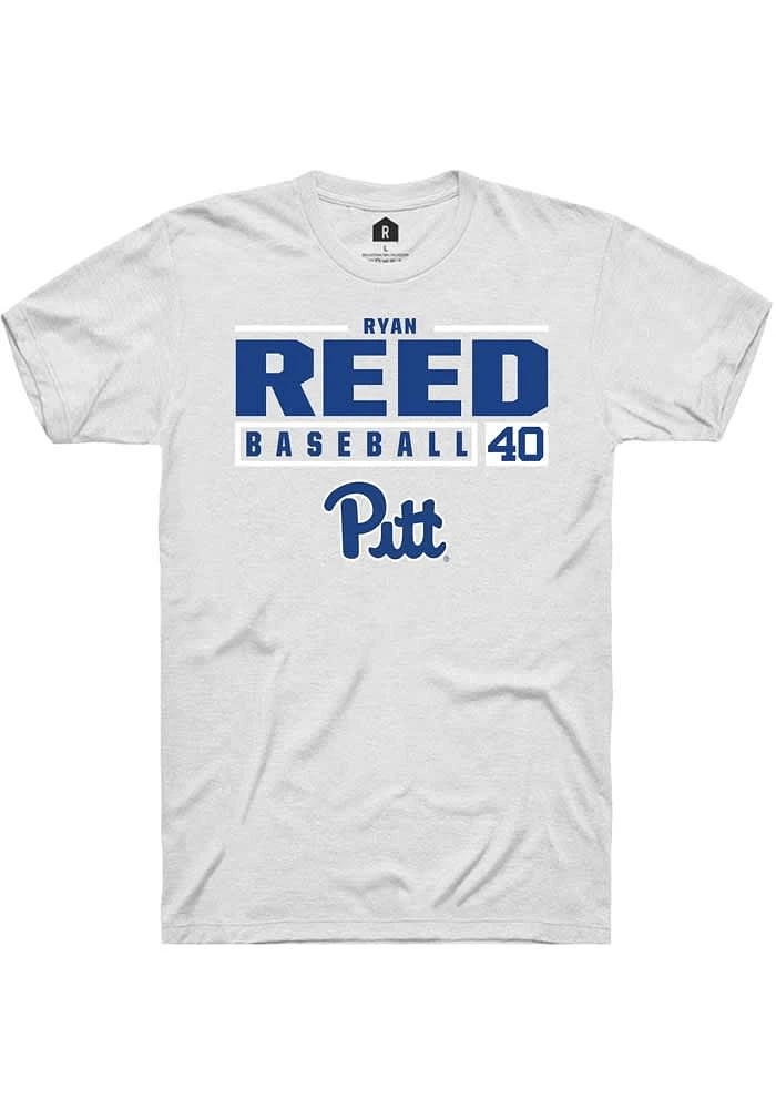 Ryan Reed Pitt Panthers White Rally NIL Stacked Box Short Sleeve T Shirt