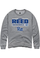 Ryan Reed  Rally Pitt Panthers Mens Graphite NIL Stacked Box Long Sleeve Crew Sweatshirt