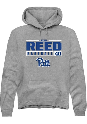 Ryan Reed  Rally Pitt Panthers Mens Graphite NIL Stacked Box Long Sleeve Hoodie