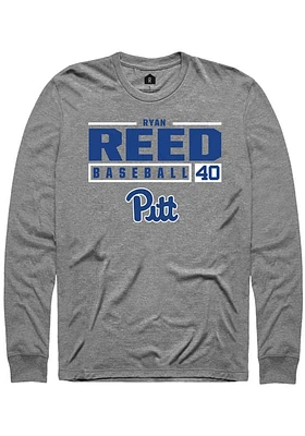 Ryan Reed  Pitt Panthers Graphite Rally NIL Stacked Box Long Sleeve T Shirt