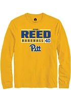 Ryan Reed  Pitt Panthers Gold Rally NIL Stacked Box Long Sleeve T Shirt
