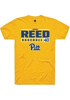 Ryan Reed  Pitt Panthers Gold Rally NIL Stacked Box Short Sleeve T Shirt