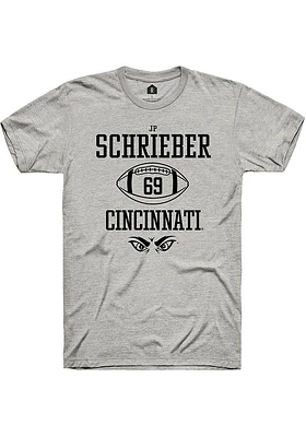 JP Schrieber  Cincinnati Bearcats Ash Rally NIL Sport Icon Short Sleeve T Shirt