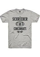 JP Schrieber  Cincinnati Bearcats Ash Rally NIL Sport Icon Short Sleeve T Shirt