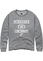 JP Schrieber  Rally Cincinnati Bearcats Mens Graphite NIL Sport Icon Long Sleeve Crew Sweatshirt