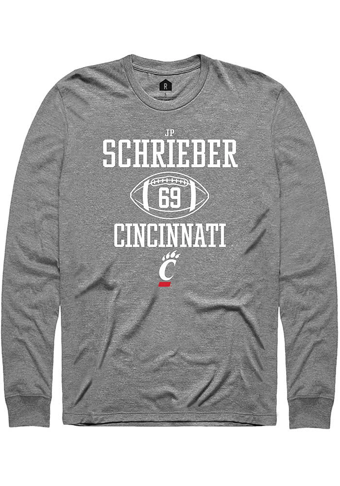 JP Schrieber  Cincinnati Bearcats Graphite Rally NIL Sport Icon Long Sleeve T Shirt