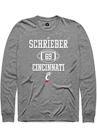 JP Schrieber  Cincinnati Bearcats Graphite Rally NIL Sport Icon Long Sleeve T Shirt