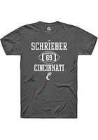 JP Schrieber  Cincinnati Bearcats Dark Grey Rally NIL Sport Icon Short Sleeve T Shirt