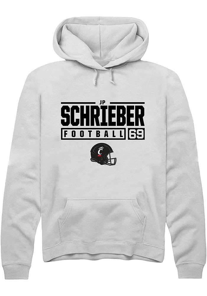 JP Schrieber Rally Cincinnati Bearcats Mens NIL Stacked Box Long Sleeve Hoodie