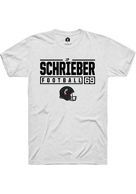 JP Schrieber Cincinnati Bearcats Rally NIL Stacked Box Short Sleeve T Shirt