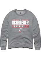 JP Schrieber  Rally Cincinnati Bearcats Mens Graphite NIL Stacked Box Long Sleeve Crew Sweatshirt