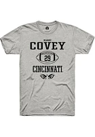 Manny Covey  Cincinnati Bearcats Ash Rally NIL Sport Icon Short Sleeve T Shirt