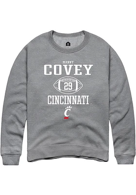 Manny Covey  Rally Cincinnati Bearcats Mens Graphite NIL Sport Icon Long Sleeve Crew Sweatshirt