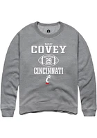 Manny Covey  Rally Cincinnati Bearcats Mens Graphite NIL Sport Icon Long Sleeve Crew Sweatshirt