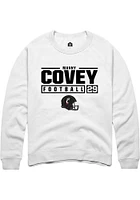 Manny Covey Rally Cincinnati Bearcats Mens NIL Stacked Box Long Sleeve Crew Sweatshirt