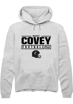 Manny Covey Rally Cincinnati Bearcats Mens NIL Stacked Box Long Sleeve Hoodie