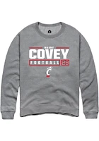 Manny Covey  Rally Cincinnati Bearcats Mens Graphite NIL Stacked Box Long Sleeve Crew Sweatshirt