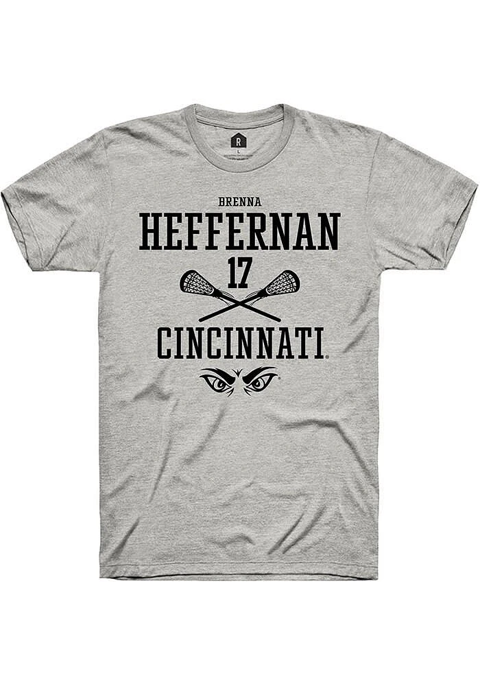 Brenna Heffernan  Cincinnati Bearcats Ash Rally NIL Sport Icon Short Sleeve T Shirt