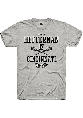 Brenna Heffernan  Cincinnati Bearcats Ash Rally NIL Sport Icon Short Sleeve T Shirt