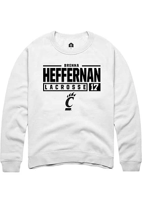 Brenna Heffernan Rally Cincinnati Bearcats Mens NIL Stacked Box Long Sleeve Crew Sweatshirt