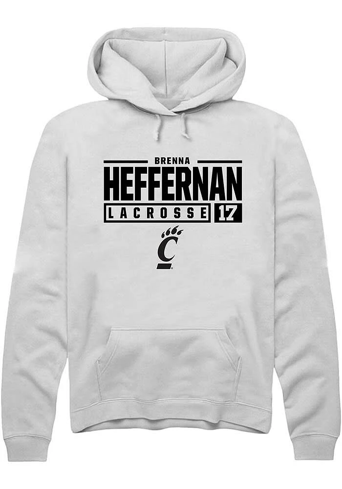 Brenna Heffernan Rally Cincinnati Bearcats Mens NIL Stacked Box Long Sleeve Hoodie