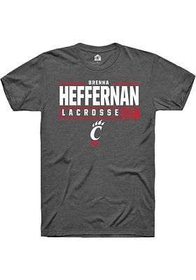 Brenna Heffernan  Cincinnati Bearcats Dark Grey Rally NIL Stacked Box Short Sleeve T Shirt