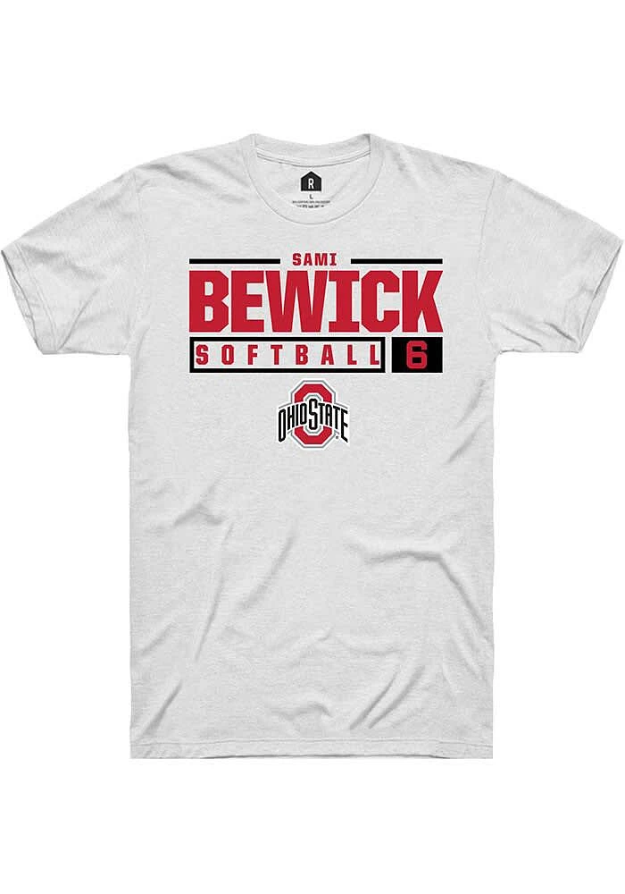 Sami Bewick Ohio State Buckeyes Rally NIL Stacked Box Short Sleeve T Shirt