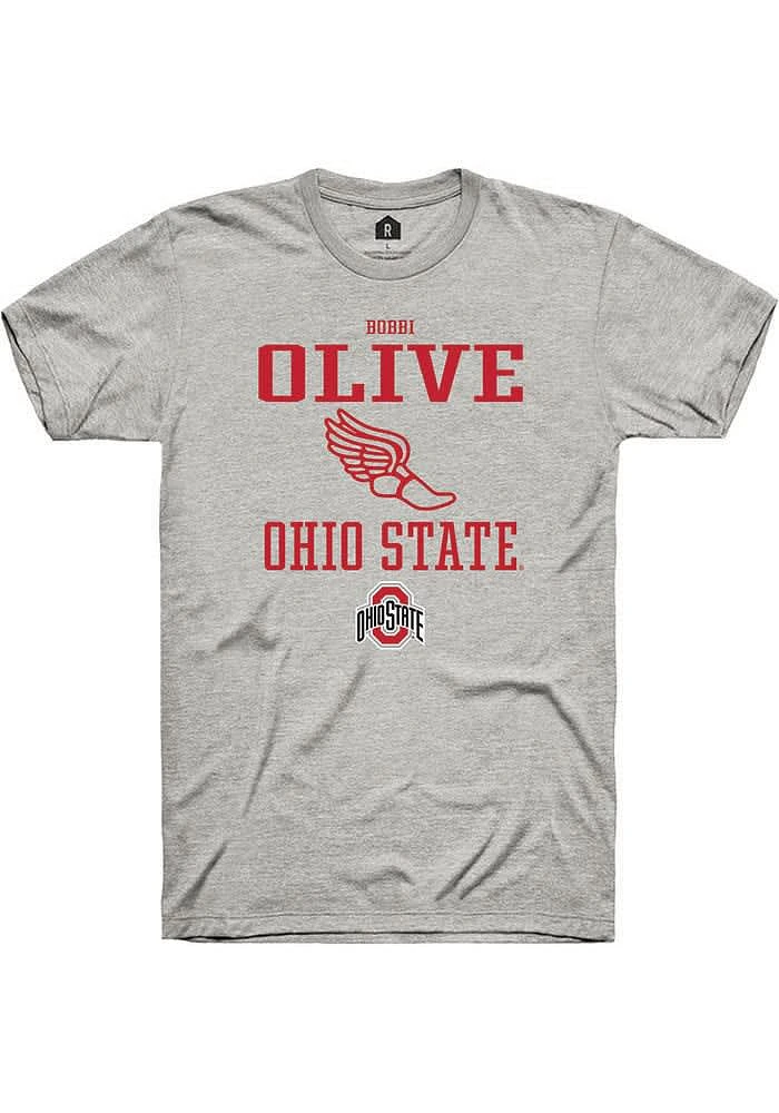 Bobbi Olive Ohio State Buckeyes Ash Rally NIL Sport Icon Short Sleeve T Shirt